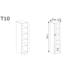 Witryna 46cm Tadeusz T10 dąb lefkas - domowanie.pl