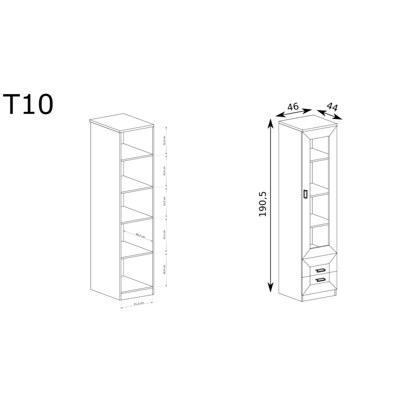 Witryna 46cm Tadeusz T10 dąb lefkas - domowanie.pl
