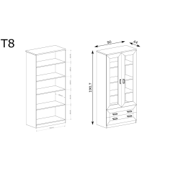 Witryna 90cm Tadeusz T8 dąb lefkas - domowanie.pl