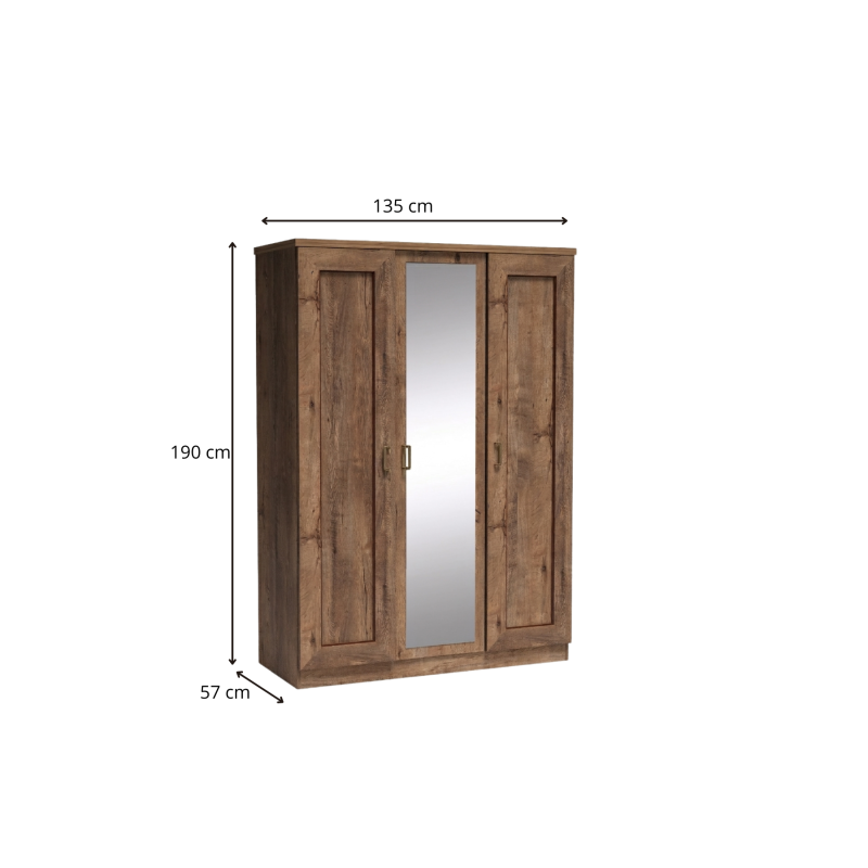 Szafa 135cm Tadeusz T15 dąb lefkas - domowanie.pl