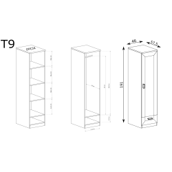 Szafa 46cm Tadeusz T9 dąb lefkas/dąb stuletni - domowanie.pl