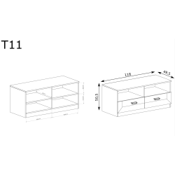Szafka RTV 118cm Tadeusz T11 dąb lefkas - domowanie.pl