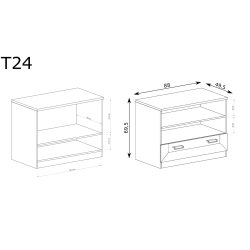 Szafka RTV 88cm Tadeusz T24 dąb lefkas - domowanie.pl