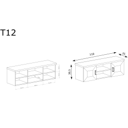 Szafka wisząca 118cm Tadeusz T12 dąb lefkas - domowanie.pl