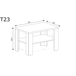 Stolik kawowy 90x60 Tadeusz T23 dąb lefkas - domowanie.pl