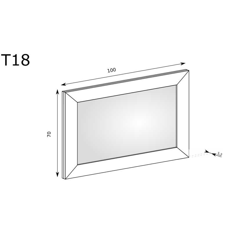Lustro 100x70 Tadeusz T18 dąb lefkas - domowanie.pl