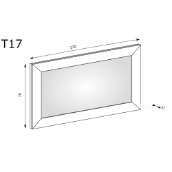 Lustro 120x70 Tadeusz T17 dąb lefkas/dąb stuletni - domowanie.pl
