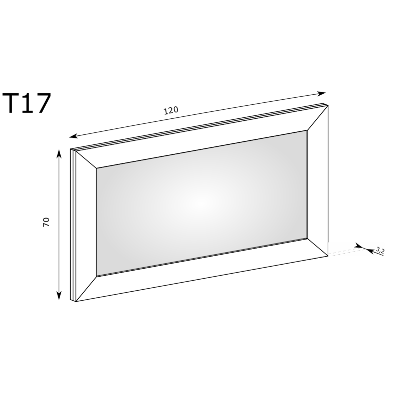 Lustro 120x70 Tadeusz T17 dąb lefkas/dąb stuletni - domowanie.pl