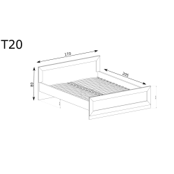 Łóżko dwuosobowe 160x200 Tadeusz T20 dąb lefkas - domowanie.pl