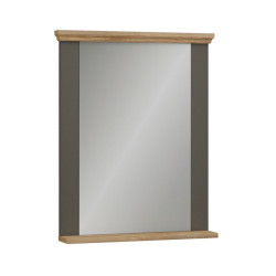 Lustro 70x87 cm Pontypool PNTD04 | uni wolfram szary/dąb mauvella