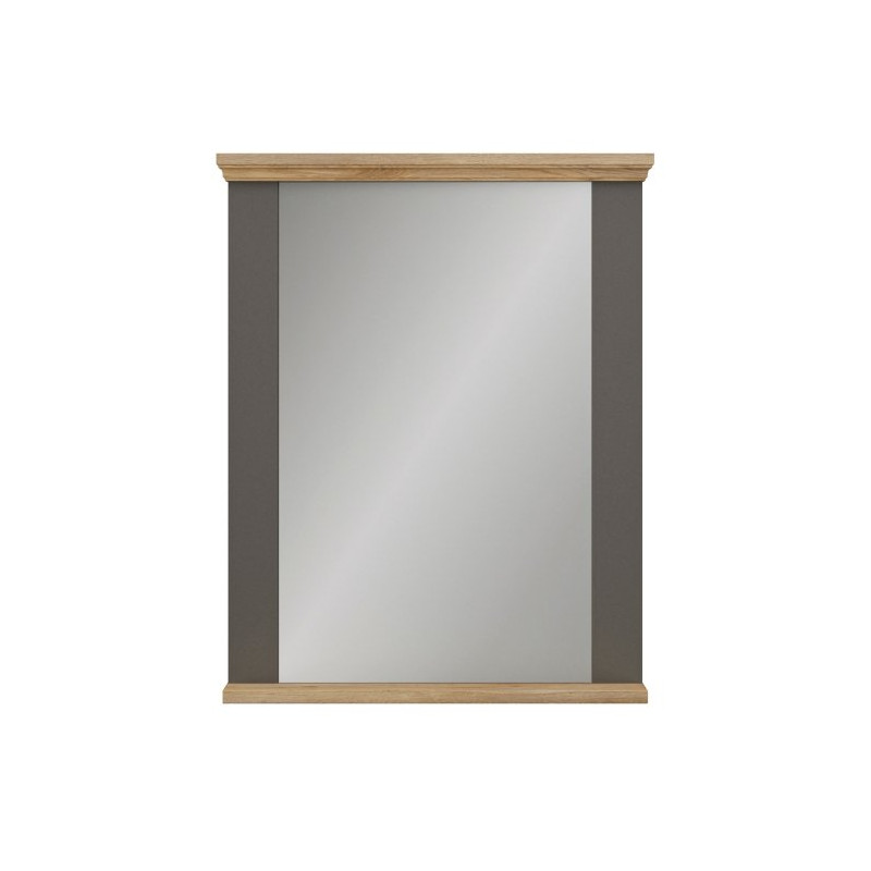 Lustro 70x87 cm Pontypool PNTD04 | uni wolfram szary/dąb mauvella