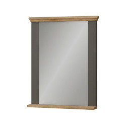 Lustro 70x87 cm Pontypool PNTD04 | uni wolfram szary/dąb mauvella