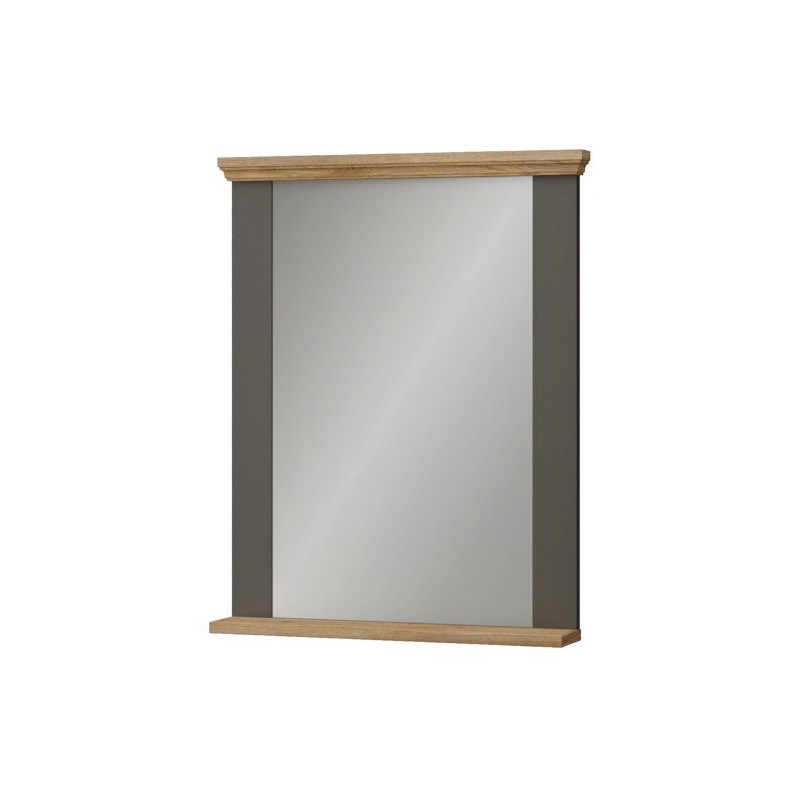 Lustro 70x87 cm Pontypool PNTD04 | uni wolfram szary/dąb mauvella