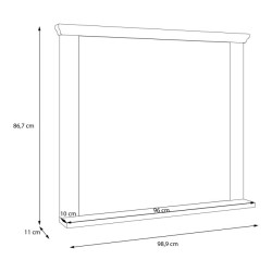 Lustro 99x87 cm Pontypool PNTD05 | biały/dąb riva