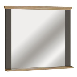 Lustro 99x87 cm Pontypool PNTD05 | uni wolfram szary/dąb mauvella