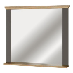 Lustro 99x87 cm Pontypool PNTD05 | uni wolfram szary/dąb mauvella