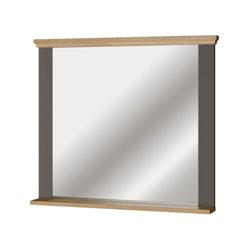 Lustro 99x87 cm Pontypool PNTD05 | uni wolfram szary/dąb mauvella