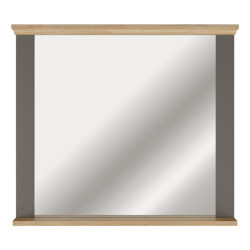 Lustro 99x87 cm Pontypool PNTD05 | uni wolfram szary/dąb mauvella