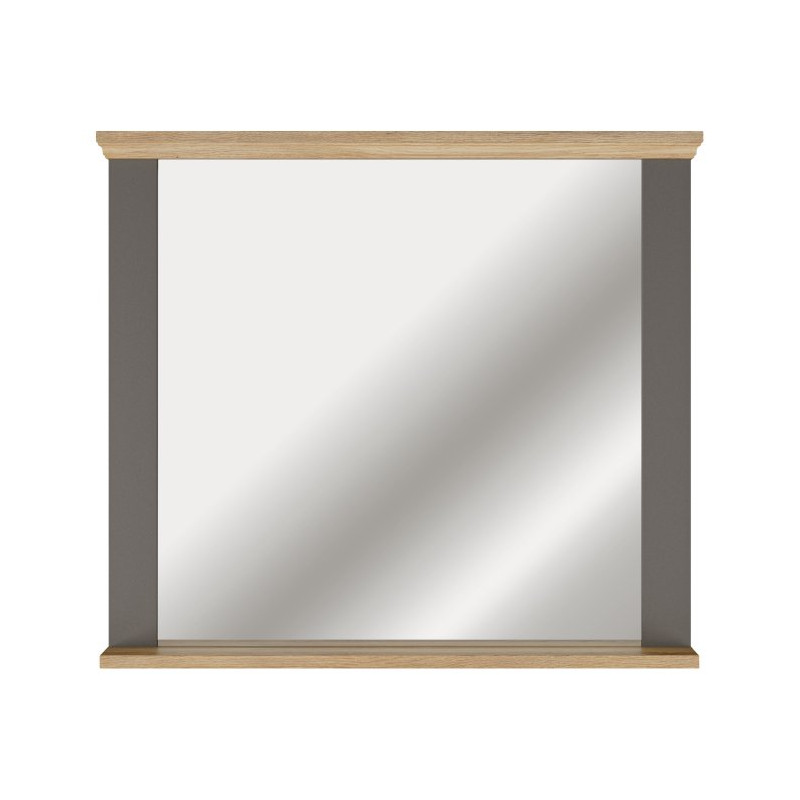 Lustro 99x87 cm Pontypool PNTD05 | uni wolfram szary/dąb mauvella