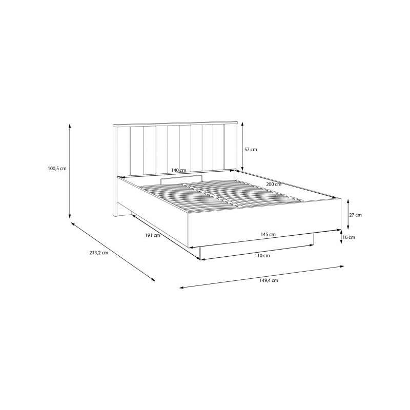 Łóżko 140x200 SVLL1141B – komfort snu i ponadczasowy styl