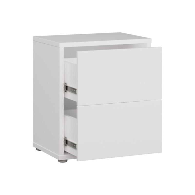 Biała szafka nocna 50 cm Sophistispace z szufladami | Domowanie