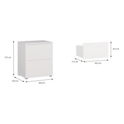Biała szafka nocna 50 cm Sophistispace z szufladami | Domowanie