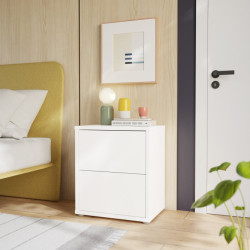 Biała szafka nocna 50 cm Sophistispace z szufladami | Domowanie