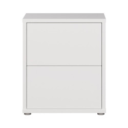 Biała szafka nocna 50 cm Sophistispace z szufladami | Domowanie
