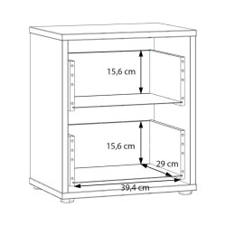 Biała szafka nocna 50 cm Sophistispace z szufladami w połysku