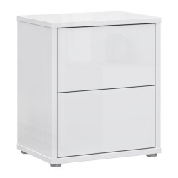 Biała szafka nocna 50 cm Sophistispace z szufladami w połysku