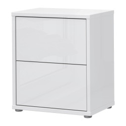Biała szafka nocna 50 cm Sophistispace z szufladami w połysku