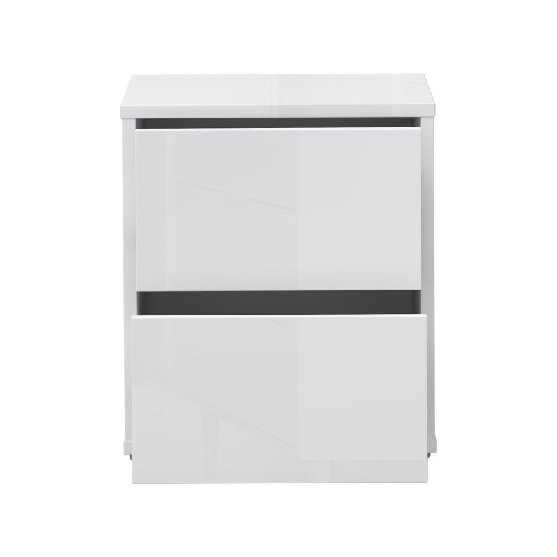 Biała szafka nocna 50 cm Sophistispace z szufladami w połysku
