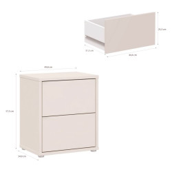 Piaskowa szafka nocna 50 cm Sophistispace z szufladami