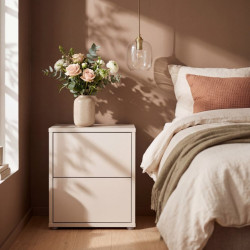 Piaskowa szafka nocna 50 cm Sophistispace z szufladami