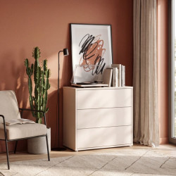 Komoda Sophistispace z 3 szufladami do salonu | kolor piaskowy
