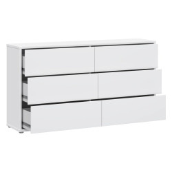 Komoda Sophistispace z 6 szufladami do salonu | kolor biały