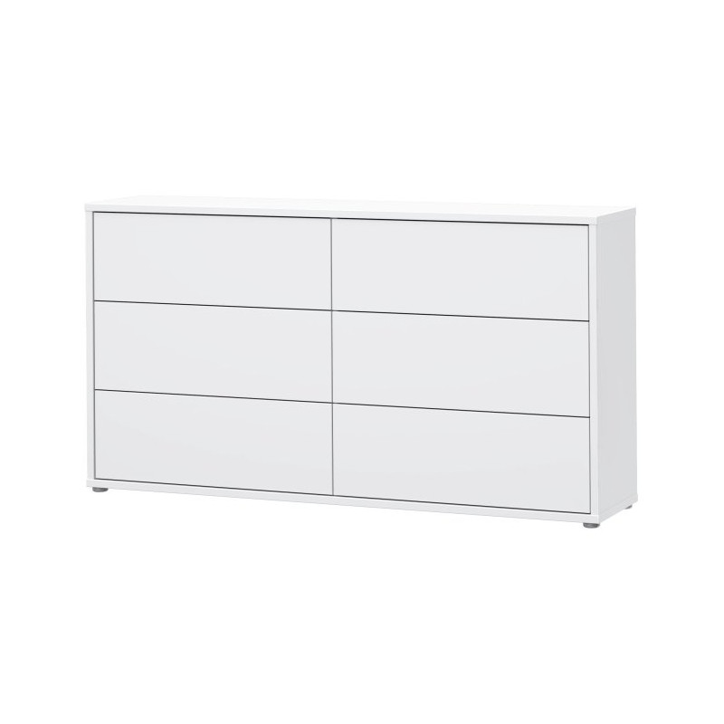 Komoda Sophistispace z 6 szufladami do salonu | kolor biały