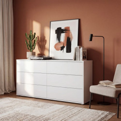 Komoda Sophistispace z 6 szufladami do salonu | kolor biały