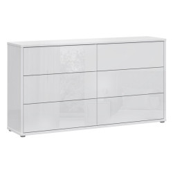 Komoda Sophistispace z 6 szufladami do salonu | kolor biały połysk