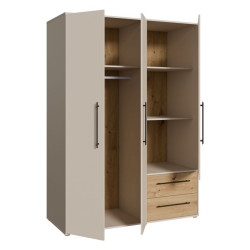 Szafa 145 cm JUPITER piaskowy/dąb artisan – skandynawski styl