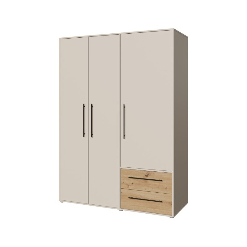 Szafa 145 cm JUPITER piaskowy/dąb artisan – skandynawski styl