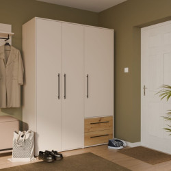 Szafa 145 cm JUPITER piaskowy/dąb artisan – skandynawski styl