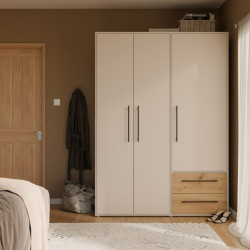 Szafa 145 cm JUPITER piaskowy/dąb artisan – skandynawski styl