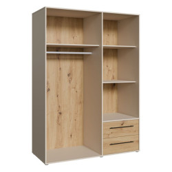 Szafa 145 cm JUPITER piaskowy/dąb artisan – skandynawski styl