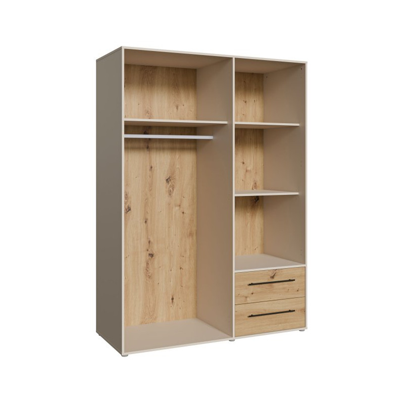 Szafa 145 cm JUPITER piaskowy/dąb artisan – skandynawski styl
