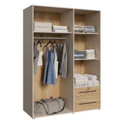 Szafa 145 cm JUPITER piaskowy/dąb artisan – skandynawski styl