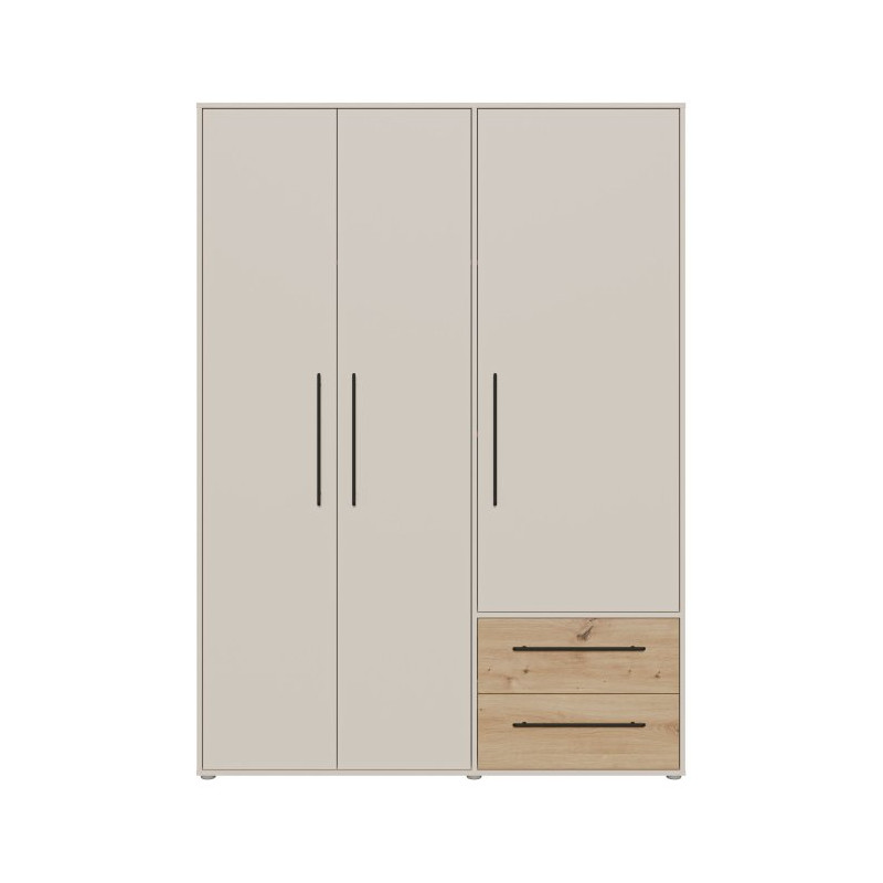 Szafa 145 cm JUPITER piaskowy/dąb artisan – skandynawski styl