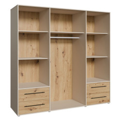Duża szafa 200 cm Jupiter MKSS841 piaskowy/dąb artisan