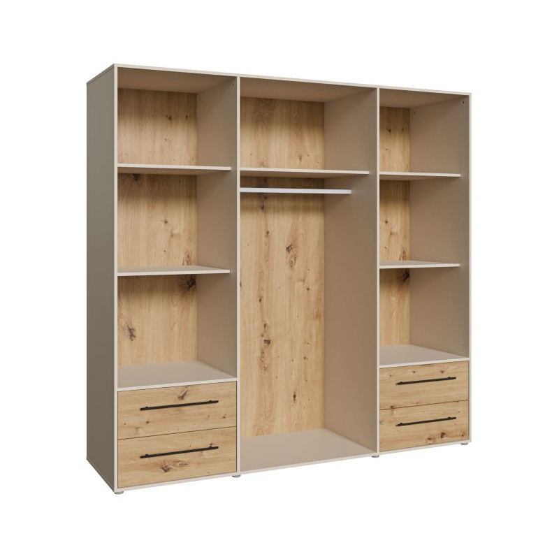 Duża szafa 200 cm Jupiter MKSS841 piaskowy/dąb artisan
