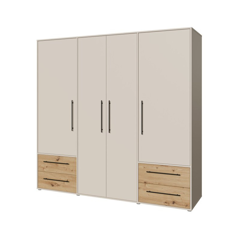 Duża szafa 200 cm Jupiter MKSS841 piaskowy/dąb artisan
